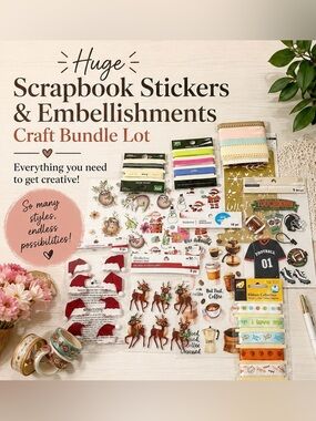 Huge Scrapbook Stickers & Embellishments Craft Bundle Lot